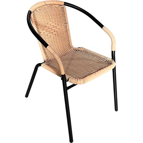 Aga Chaise de jardin RATAN Gris foncé/Beige (1/4)
