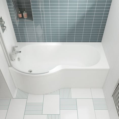 Nuie P-Shaped Shower Bath 1600mm x 700mm/850mm - Left Handed (inc Leg Set) (1/7)