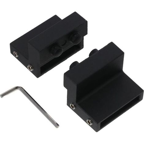 Set mit 2 verstellbaren Scheunentorstoppern aus Kohlenstoffstahl – Schwarz