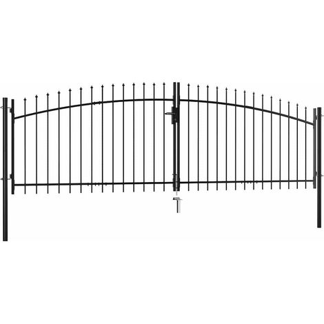 vidaXL Portail double Woerden avec pointe en forme de lance 400 x 174,5 cm (1/5)
