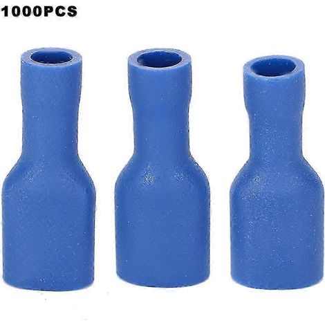1000Pcs FDFD2-250 Bleu Connecteur Femelle PVC Isolé Manchon Électrique à Bornes pour Câblage Industriel (1/4)