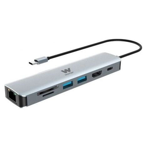 Docking USB Tipo-C Woxter PE26-181/ 1xHDMI/ 2xUSB/ 1xLector de Tarjetas/ 1xRJ45/ 1xMicroUSB/ Gris