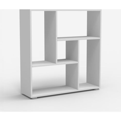 Niedriges Bücherregal für Büro Arbeitszimmer Wohnzimmer weiß modernes Design Zilly