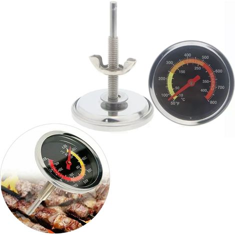 Thermomètre de four avec support 50 à 400 °C, boîtier métallique professionnel, thermomètre bimétallique pour four et grill (1/5)
