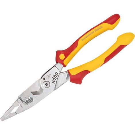Pince 8 en 1 isolé multifonction électricien I Sertir, dénuder, couper, saisir, ébavurer, plier, visser, couper les vis (45705) (1/5)