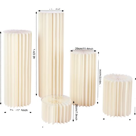 Soporte para flores, cilindro de panal, centro de mesa decorativo moderno, 5 piezas (1/2)