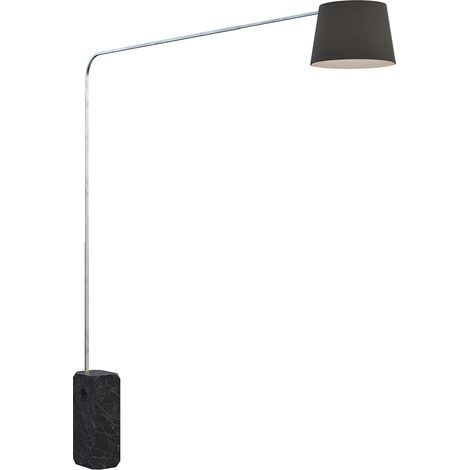 Piantana Contemporanea Corner Marmo Nero Diffusore Tessuto Nero 1 Luce E27