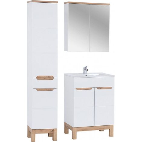 Ensemble meubles de salle de bain complet - Blanc - 60 cm - Cintra White - Livraison gratuite (1/5)