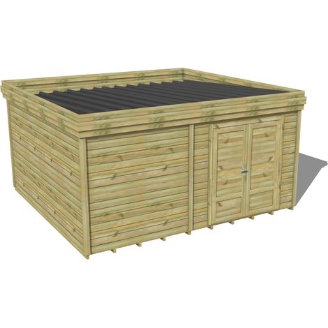 ABRI DE JARDIN bois traité 27mm, 4,7x4,3m, 20m2, Plancher