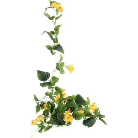Guirlande de Vigne Fleurie Artificielle Jaune en Tissu de Soie et Plastique, Décor Polyvalent et Facile à Nettoyer pour Mariage et Jardin Élégant (1/5)