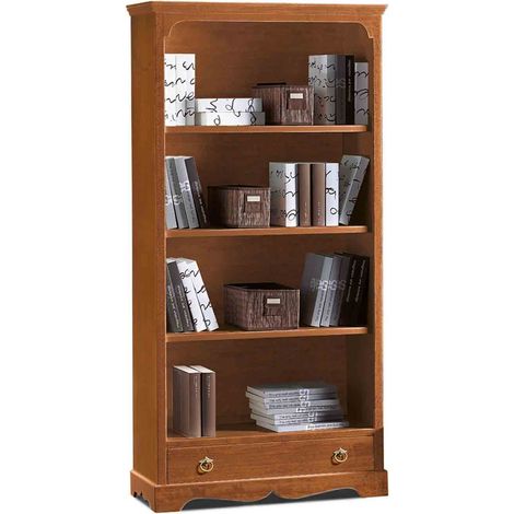 Libreria in legno classica 3 ripiani Noce