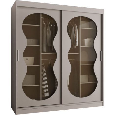 Armario Hartford 530, Cachemira, 200x180x62cm, Puertas de armario: Correderas, Número de estantes: 9