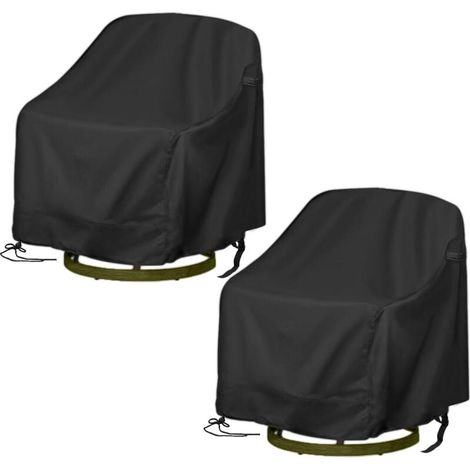 Set di 2 fodere impermeabili e resistenti per sedie girevoli da esterno 420D per mobili da esterno, sedie girevoli (1/4)