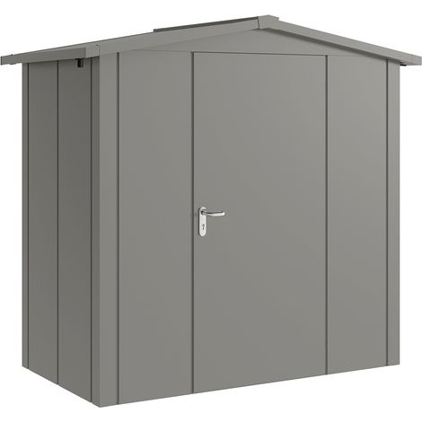 Hörmann Metall-Gerätehaus "Juno" mit Satteldach, JSD3 - Design, 214 x 118 cm (B x T), graualuminium, 1-flüglige Tür, Anschlag rechts (1/5)