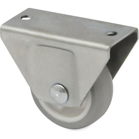 rueda fija truman aro de goma gris d39 h48 soporte de acero zincado. (1/2)