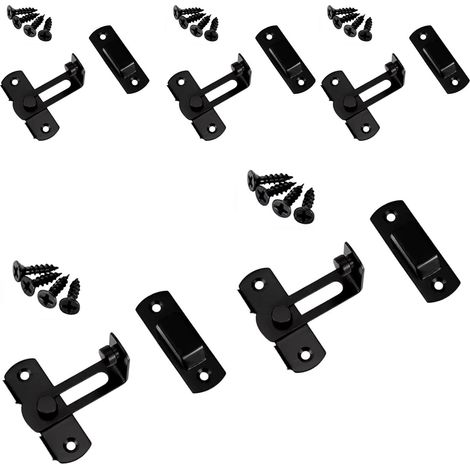 5 fixations de porte en acier, verrou solide à 90 degrés, antirouille (1/5)