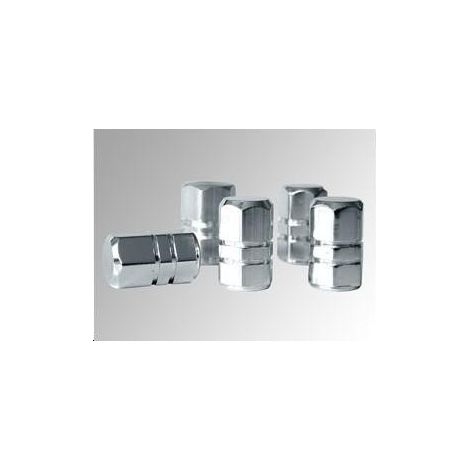 eufab Tapones de válvula de aluminio cromado 15 cm