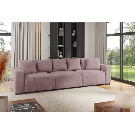 Sofa Designersofa Bigsofa MEGAN 3-Sitzer in Stoff Poso Altrosa (1/3)