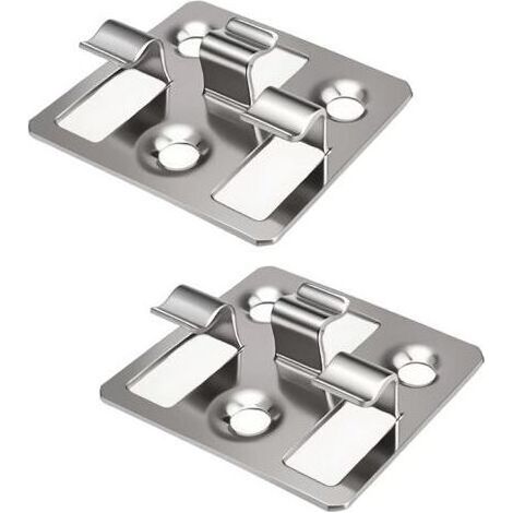 100 Pièces Attaches Cachées pour Terrasse, Clips de Terrasse-Wpc en Acier Inoxydable, Argent Composite Caché Fixation Plaque Clip, Hauteur 7 mm, pour Terrasses, Jardins et Maisons (1/5)