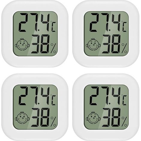 4-Piece Mini LCD Thermometer Hygrometer Indoor Home Thermometer Suitable for Children's Rooms, Elderly People's Rooms, etc. (1/5)