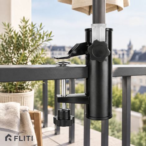 Support Parasol Balustrade Balcon Ø38mm Métal Fixation Rapide Terrasse Extérieur Particulier (1/5)