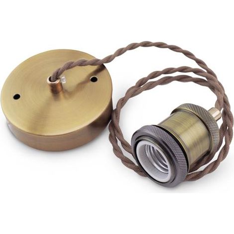 Portalamparas colgante 1M laton cable dorado trenz GSC 0704715 (1/3)