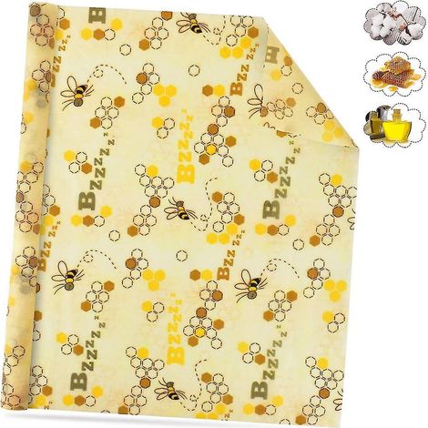 Ensemble de 3 pièces : papier ciré, lingettes réutilisables à la cire d'abeille biologique (1/5)