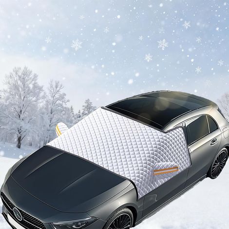 Autozubehör Windschutzscheibenabdeckung - 265 x 155 cm Winter-Windschutzscheibenabdeckung, Windschutzscheibenabdeckung, Auto-Windschutzscheiben-Enteiser, Universal für alle Jahreszeiten, Passend für d