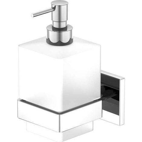 Steinberg 450 - Dispenser di sapone liquido con supporto, vetro opaco/cromo 450 8000 (1/3)