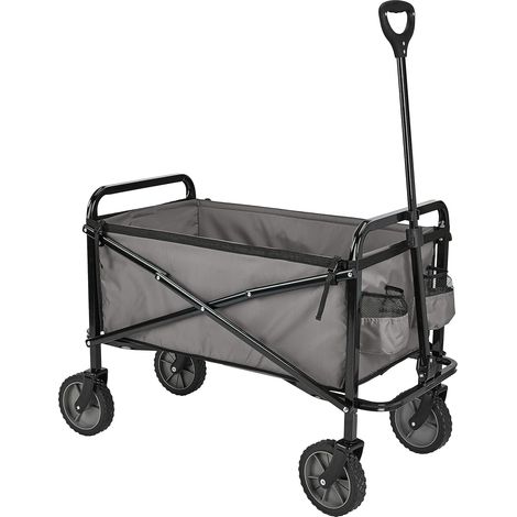 Collection d’outils de jardin - Chariot d’extérieur pliable pour jardinage avec housse protectrice, Gris