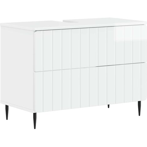 Waschbeckenschrank ZWOLLE Hochglanz Weiß 82 x 41 x 58,5 cm vidaXL (1/5)
