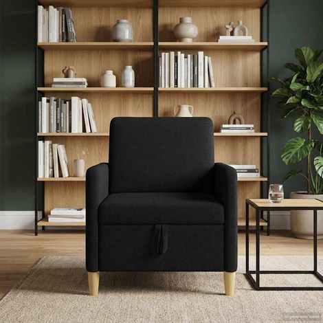 vidaXL Sofá con almacenamiento Negro 72 x 78 x 87 cm Poliéster (1/5)