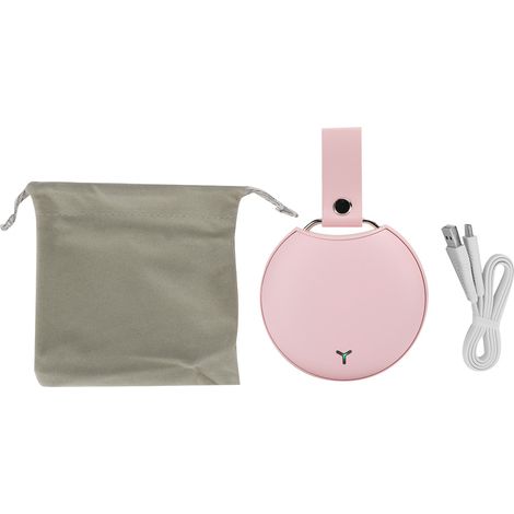 Chauffe-mains électrique rechargeable USB, design ergonomique portable, chauffage constant 50-60°C, capacité 5000mAh, couleur rose (1/5)