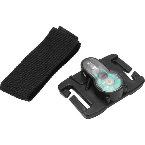 Lampe de survie mini extérieure IPX8 étanche, signal lumineux de sécurité avec ceinture pour gilet sac, base noire lumière violette (1/5)