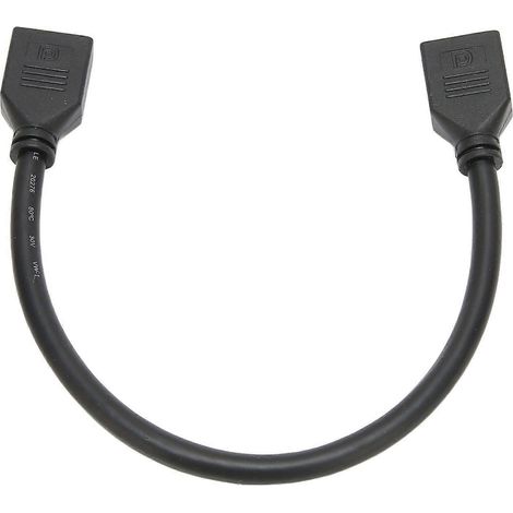 Câble d'extension DisplayPort femelle-femelle, haute résolution 4Kx2K, plaqué or, 30 cm de long, adaptateur double port. (1/4)