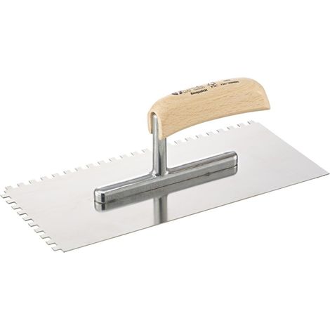 Glättekelle 280x130mm gezahnt 6x6mm rostfrei Bauqualität FORTIS