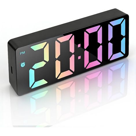 Réveil Numérique, Horloge Digitale,(Noir)Reveil Matin avec Température et Calendrier, Horloge Numérique, Format 12/24H et Fonction Snooze, pour Chambre, Bureau, Voyage, Table de Nuit (1/5)