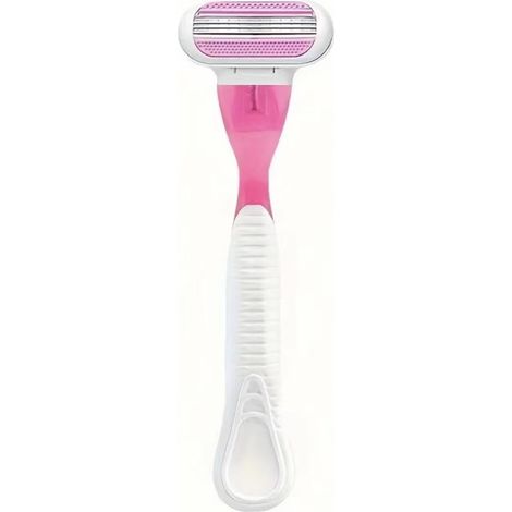 Rasoir manuel pour femmes — Rasoir bikini à trois lames en acier inoxydable — Outil portable d'épilation du corps et du visage — Tondeuse bikini (Porte-lame trois plis n° 1 + 1 lame [Emballage simple] (1/4)