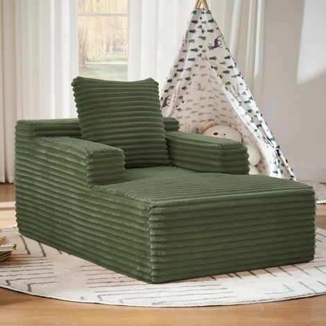 Grünes Cord-Sofa-Loungesessel, 117 x 81 x 50 cm, ohne Montage HAVRYA (1/5)