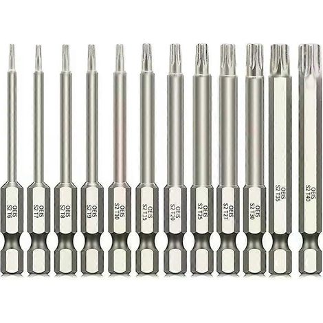 1-teiliges Torx-Schraubendreher-Bit-Set, lange magnetische Torx-Elektroschraubendreher-Bits/T7/T8/T9/T10/T15/T20/T25/T27/T30/T40, 75 mm (1/4)