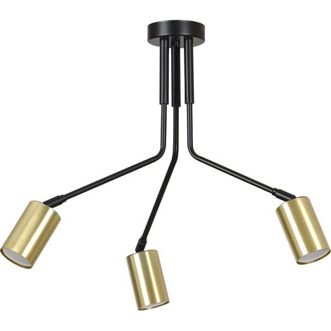 Plafoniera Minimal Tenjin Acciaio Nero 3 Luci Gu10 Ip20 (1/3)