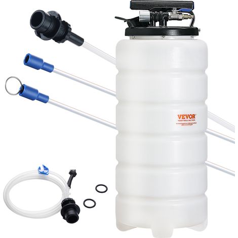 VEVOR Extractor de Fluido Bomba de Vacío de Succión 15L Cambio de Aceite de Motor Neumático/Manual con Manómetro Manguera de Succión Cambio de Aceite para Evacuación de Fluidos Automotrices Bajo Vacío