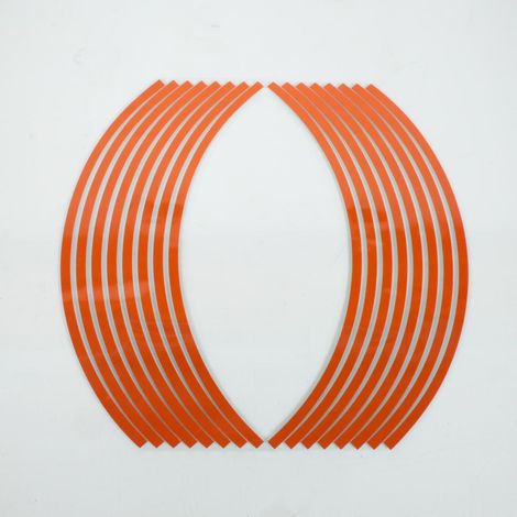 orange reflektierender Felgenrandaufkleber 8mm für Motorrad 17