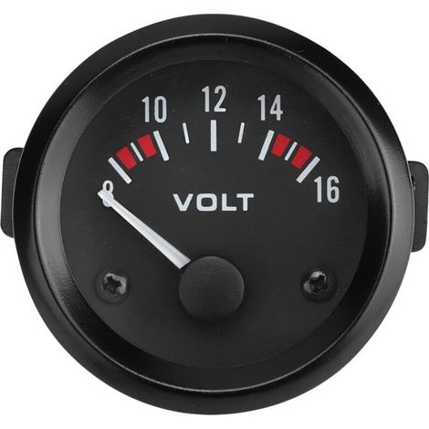 Voltmètre universel pour voiture 12V, indicateur à aiguille universel 2" 52mm, jauge de tension, voltmètre. (1/4)
