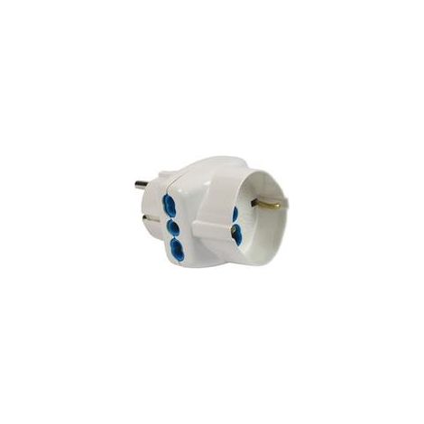 FANTON 87230 - Adattatore triplo VERTICAL SYSTEM spina schuko 2P+T 16A 2 prese bipasso italiane 2P+T 16A 1 presa bipasso schuko 2P+T 16A (1/2)