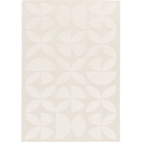 BOBOCHIC - Tapis poils ras MAE motif abstrait 120x170 Blanc (1/5)