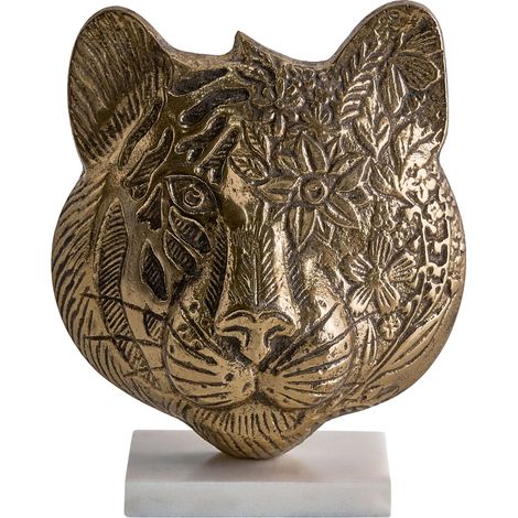 Dekofigur Tiger BROVA Metall Gold