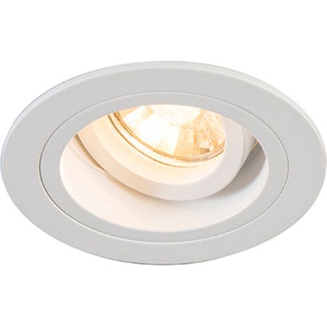 Spot encastré rond blanc orientable GU10 50W Chuck Zuma Line (1/2)