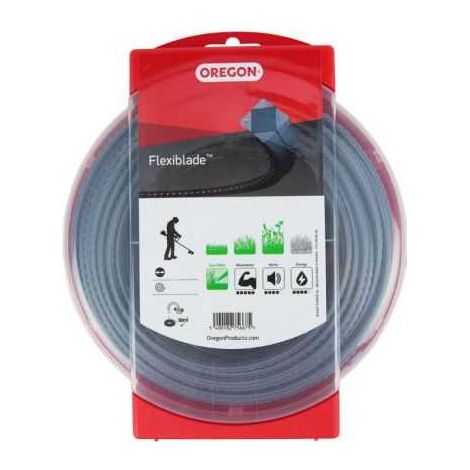 Fil Oregon FlexiBlade 4 mm x 21 m. Carré. Cranté. Blister. Fil débroussailleuse