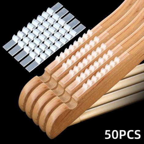 50er-Packung – Rutschfestes Kleiderbügelband – Kleiderclip-Streifen – Antirutschstreifen – Antirutschmatte – Geeignet für Zuhause und Geschäft – Weiß – 7 x 0,6 cm (1/5)